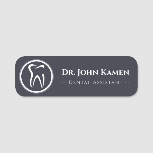 Zahnassistent | Zähne-Logo Namensschild (Vorderseite)