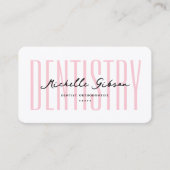 Zahnästhetische Pastel Pink Kosmetikzahnärztin Visitenkarte (Vorderseite)