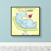 Zahnaufkasse Hippopotamus Leinwanddruck (Insitu (Holzboden))