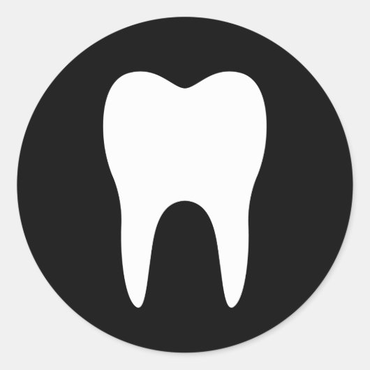 Zahnaufkleber, Silhouette, schwarz Runder Aufkleber (Vorderseite)