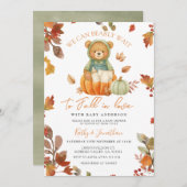 Zahnbärenfall in Liebe Pumpkin Baby Dusche Einladung (Vorne/Hinten)
