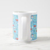 Zahnblaues Muster Jumbo-Tasse (Rückseite)