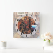 Zahnbüro mit Drill Quadratische Wanduhr (Zuhause)