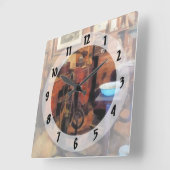 Zahnbüro mit Drill Quadratische Wanduhr (Winkel)