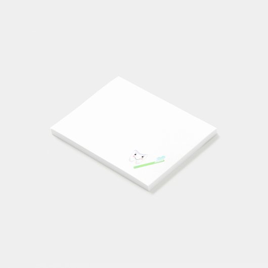 Zahnbürste Post-it Klebezettel (angewinkelt)