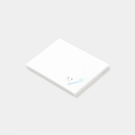 Zahnbürste Post-it Klebezettel (angewinkelt)