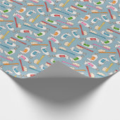 Zahnbürste-u. Zahnpasta-Muster Geschenkpapier (Ecke)