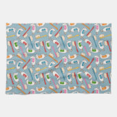 Zahnbürste-u. Zahnpasta-Muster Geschirrtuch (Horizontal)