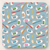 Zahnbürste-u. Zahnpasta-Muster Getränkeuntersetzer (Vorderseite)