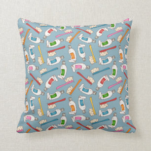 Zahnbürste-u. Zahnpasta-Muster Kissen