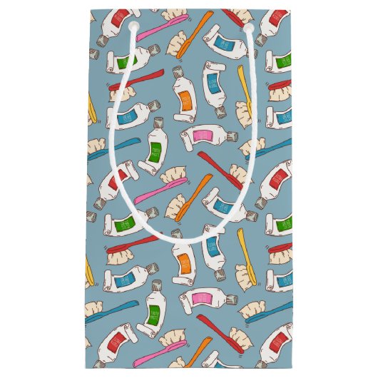 Zahnbürste-u. Zahnpasta-Muster Kleine Geschenktüte (Vorderseite)