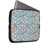 Zahnbürste-u. Zahnpasta-Muster Laptopschutzhülle (Vorne Rechts)