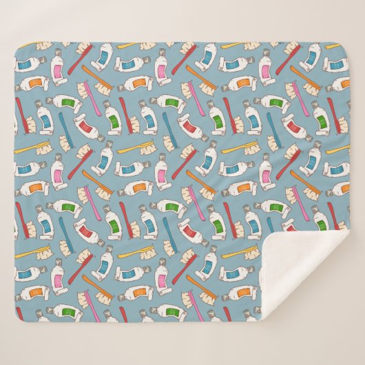 Zahnbürste-u. Zahnpasta-Muster Sherpadecke (Vorderseite (Horizontal))