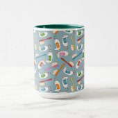 Zahnbürste-u. Zahnpasta-Muster Tasse (Zentrum)