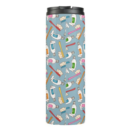 Zahnbürste-u. Zahnpasta-Muster Thermosbecher (Rückseite)