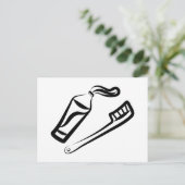 Zahnbürste und Paste Postkarte (Stehend Vorderseite)