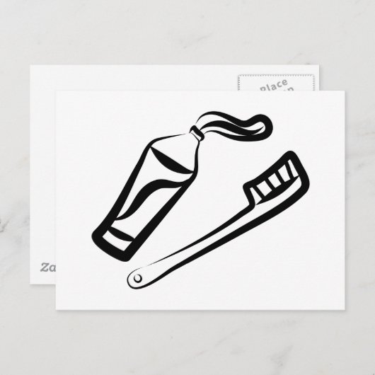 Zahnbürste und Paste Postkarte (Vorne/Hinten)
