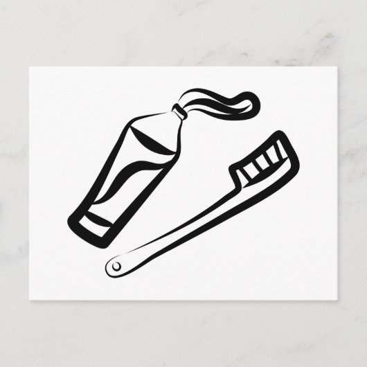 Zahnbürste und Paste Postkarte (Vorderseite)