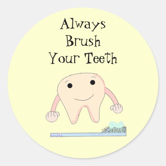 Zahnbürste und Zahnbürste Niedliche zahnärztliche Runder Aufkleber (Vorderseite)