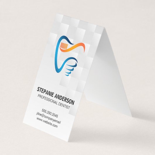 Zahnbürste und Zahnlogo | Dental Visitenkarten (Vorderseite)