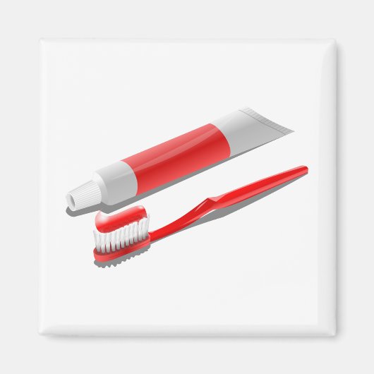 Zahnbürste und Zahnpasta Magnet (Vorne)