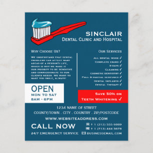 Zahnbürste und Zahnpasta, Zahnmedizin, Zahnarztwer Flyer