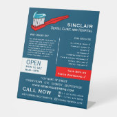 Zahnbürste und Zahnpasta, Zahnmedizin, Zahnarztwer Sockelschild (Vorderseite)