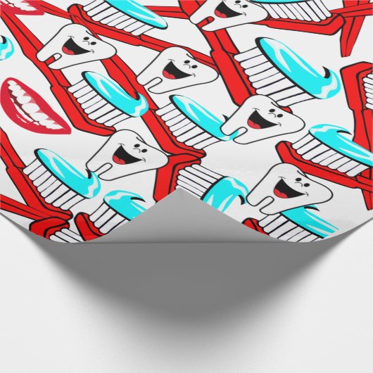 Zahnbürste, Zahnbürste, Zahnbürste Geschenkpapier (Ecke)