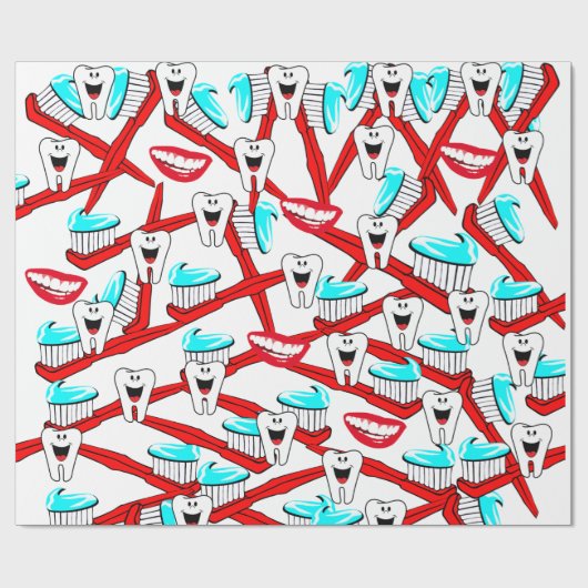 Zahnbürste, Zahnbürste, Zahnbürste Geschenkpapier (Flach)