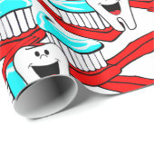 Zahnbürste, Zahnbürste, Zahnbürste Geschenkpapier (Rolleneckpunkt)