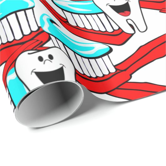 Zahnbürste, Zahnbürste, Zahnbürste Geschenkpapier (Rolleneckpunkt)