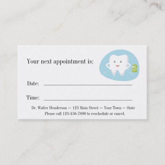 Zahnbürste-zahnmedizinische Verabredungs-Karte Terminkarte (Vorderseite)