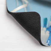 Zahnbürste, Zahnpasta und Floß. Mousepad (Ecke)