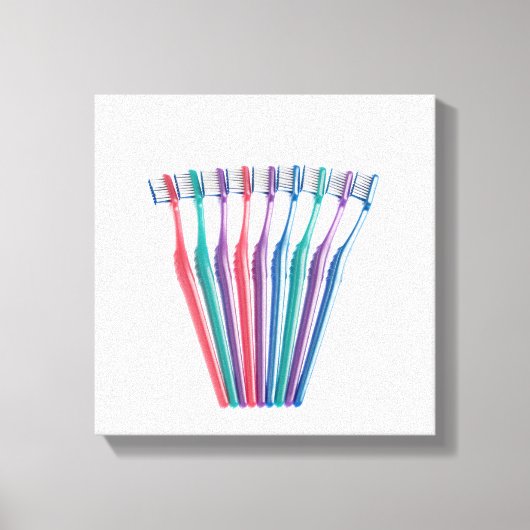Zahnbürsten Leinwanddruck (Vorderseite)