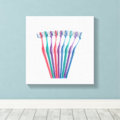 Zahnbürsten Leinwanddruck (Insitu (Holzboden))