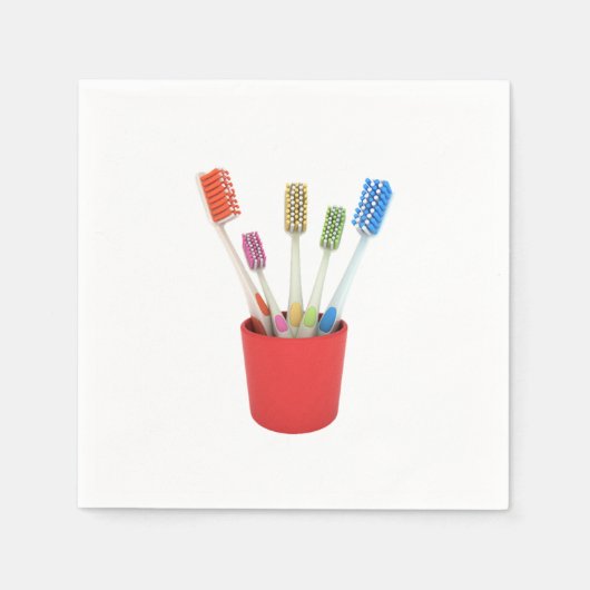 Zahnbürsten Papier Napkins Serviette (Vorderseite)