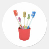 Zahnbürsten Runder Aufkleber (Vorderseite)