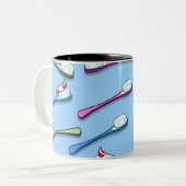 Zahnbürsten Zweifarbige Tasse (Vorderseite Links)