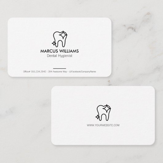 Zähnchenreinigung Visitenkarte (Vorne/Hinten)