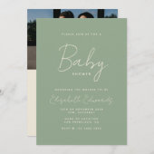 Zahncreme-Minimalistisch-Gender-Neutral-Baby-Dusch Einladung (Vorne/Hinten)