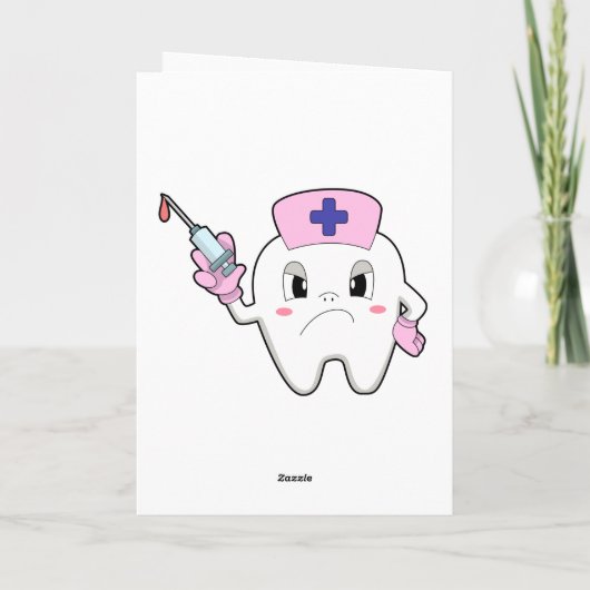 Zähne als Krankenschwester mit Spritze.PNG Karte (Rückseite)