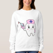 Zähne als Krankenschwester mit Spritze.PNG Sweatshirt (Vorderseite)