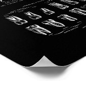 Zähne Anatomie in Schwarz und Weiß. Poster (Ecke)