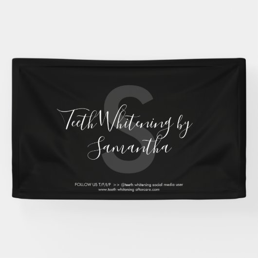 Zähne Aufhellung Monogramm Schrift Banner (Horizontal)