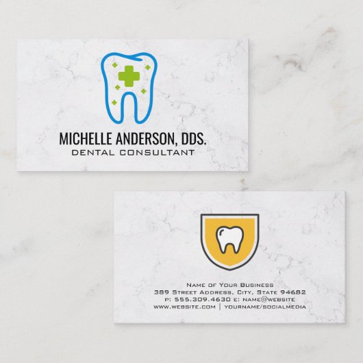 Zähne Dental Health Care Logo Visitenkarte (Vorne/Hinten)