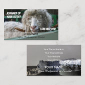 Zähne, die Zahnärzte gegen Scham-Geschäft halten Visitenkarte (Vorne/Hinten)