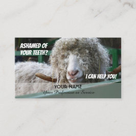 Zähne, die Zahnärzte gegen Scham-Geschäft halten Visitenkarte