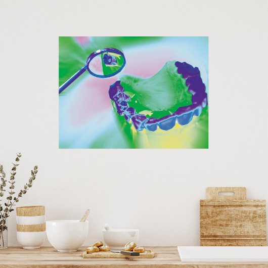 Zähne-Modell Zahnarzthelferin Poster (Küche)