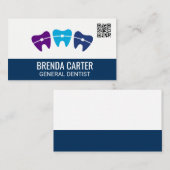 Zähne | QR Scan Code Business Card Visitenkarte (Vorne/Hinten)