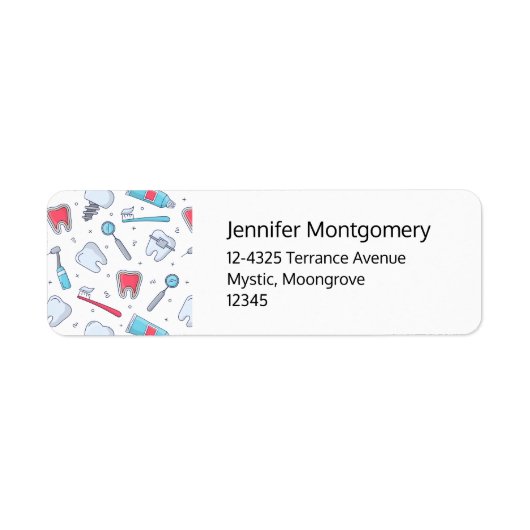 Zähne und Tools - Zahnarztadresse (Vorne)